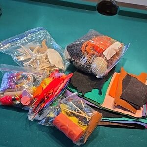 Craft Supplies Assortment with Felt and Feathers